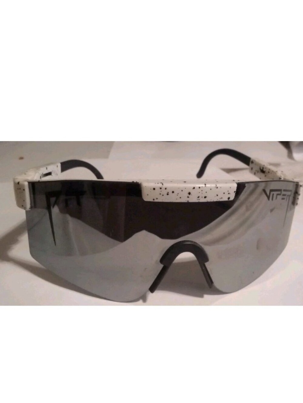 Viper Pit White Paint Splatter Black Sunglasses UV400 Cycling Sports Fishing
